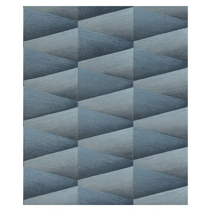 Rasch Composition Vliestapete (Blau, 3D-Optik, 10,05 x 0,53 m)