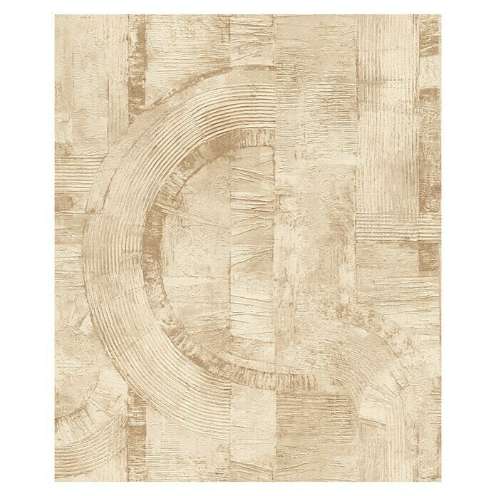 Rasch Composition Vliestapete Moderne Geometrie (Beige, Grafisch, 10,05 x 0,53 m)