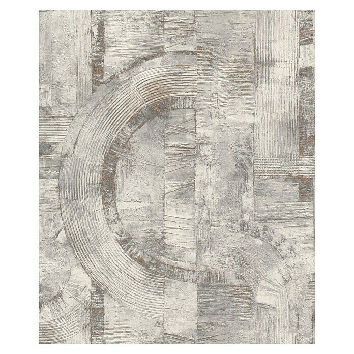 Rasch Composition Vliestapete Moderne Geometrie (Grau, Grafisch, 10,05 x 0,53 m)