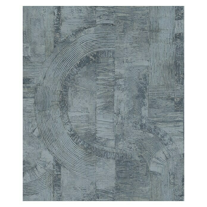 Rasch Composition Vliestapete Moderne Geometrie (Petrol, Grafisch, 10,05 x 0,53 m)