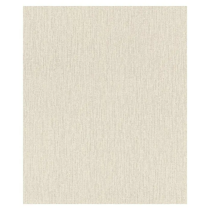 Rasch Florentine III Vliestapete Textile Stoffoptik - Greige, Uni, 10,05 x 0,53 m - Detailaufnahme einer beigen Tapete mit dezenter Textur. Die Tapete eignet sich ideal für Wohn- und Schlafräume, da sie eine ruhige Atmosphäre schafft.