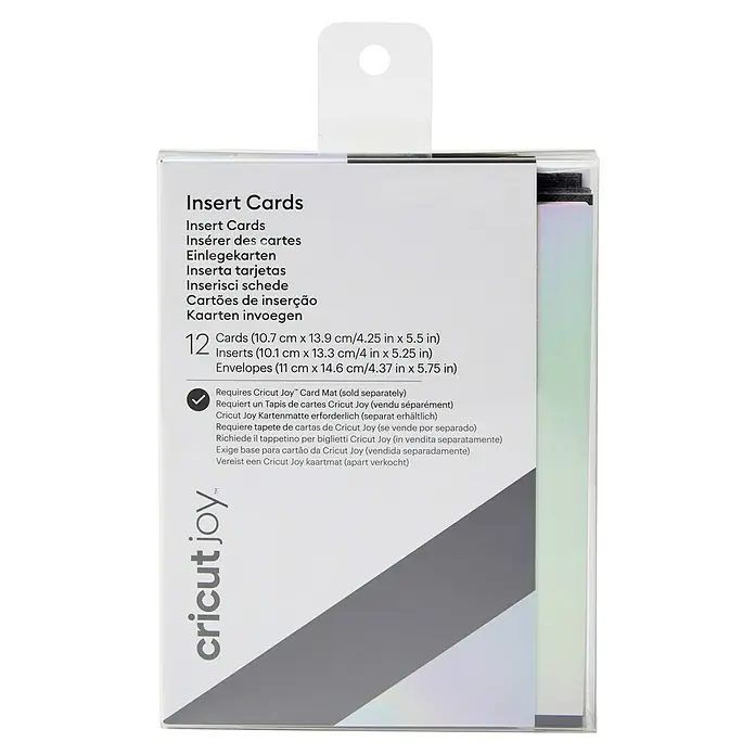 Cricut Joy Einlegekarten-Set Insert Cards - 12 -tlg., Schwarz/Holografisch, L x B: 14 x 10,8 cm - Eine Packung Cricut Joy Insert Cards, ideal zum Erstellen individueller Kartenprojekte mit Ihrem Cricut Joy Schneideplotter.