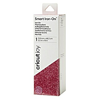 Cricut Joy Aufbügelfolie Smart Iron-On (Glitter Pink, L x B: 48 x 14 cm, Passend für: Cricut Joy Schneideplotter)