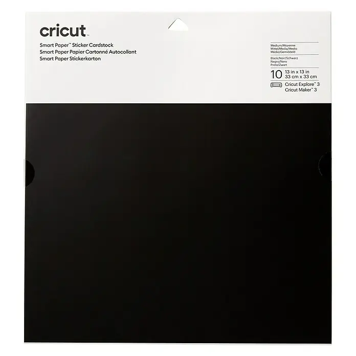 Cricut Aufkleber Smart Paper Sticker Cardstock - 10 Stk., Schwarz, 33 x 33 cm - Cricut Smart Paper Sticker Cardstock in Schwarz, 10 Blatt, 33x33 cm, kompatibel mit Explore 3 und Maker 3.