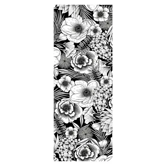 Cricut Joy Papier Deluxe Paper - 10 Stk., Schwaz/Weiß Botanicals, 30 x 11,5 cm, Cricut Schneideplotter - Schwarz-weißes Blumenmuster mit detaillierten Blüten und Blättern, ideal für Stoffe oder Wandkunst. Schaffen Sie einen stilvollen, botanischen Look.