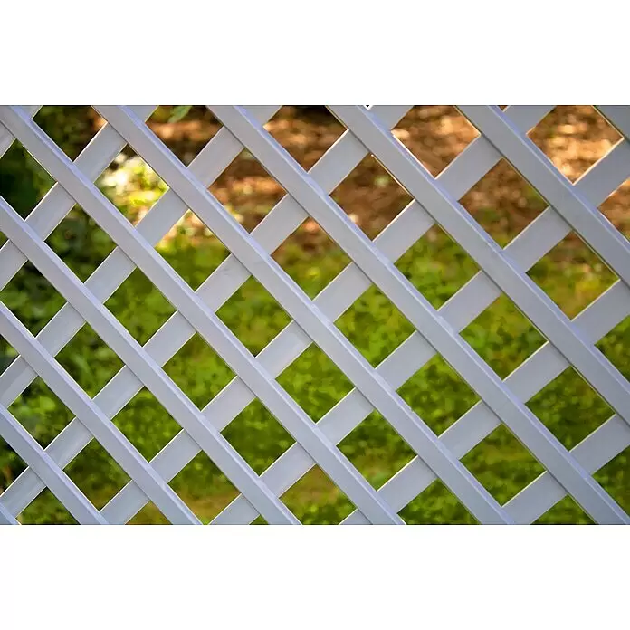 KHW Rankgitter - 100 x 140 cm, Grau - Weißes Gartenrankgitter als dekorativer Sichtschutz.