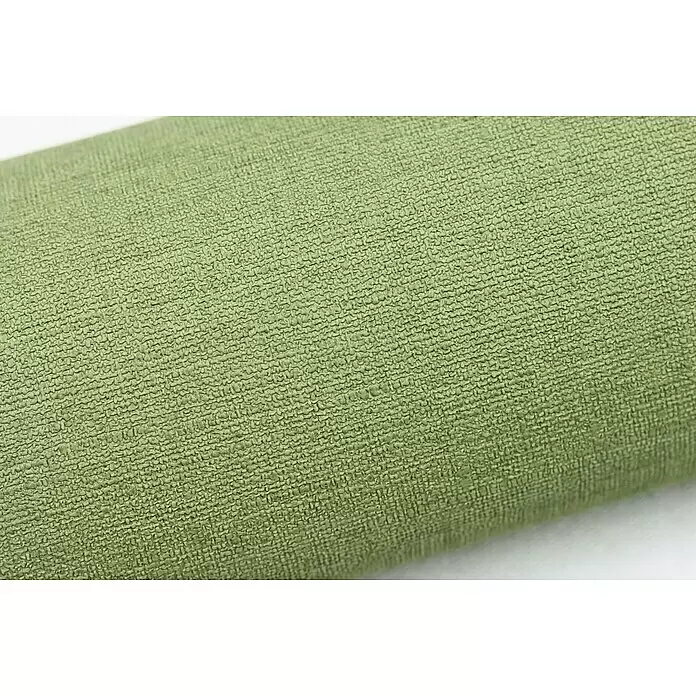 Rasch Salsa Vliestapete - Kaki, Uni, 10,05 x 0,53 m - Grüner, strukturierter Stoff mit sichtbarer Webart.