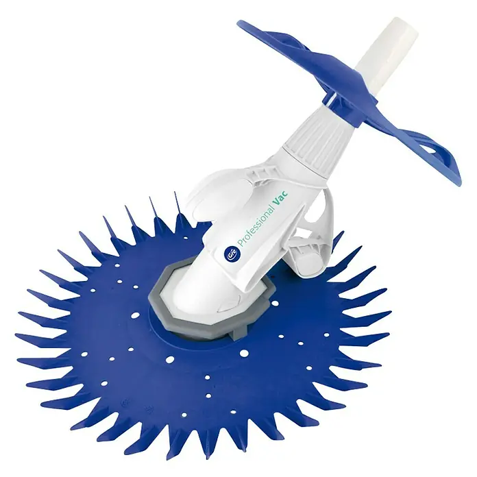 Gre Aspirador para piscina Professional VAC - Manual, Específico para: Piscinas con una profundidad máx. de hasta 1,8 metros - Imagen de un limpiafondos GRE Professional Vac, diseñado para una limpieza eficiente de piscinas.