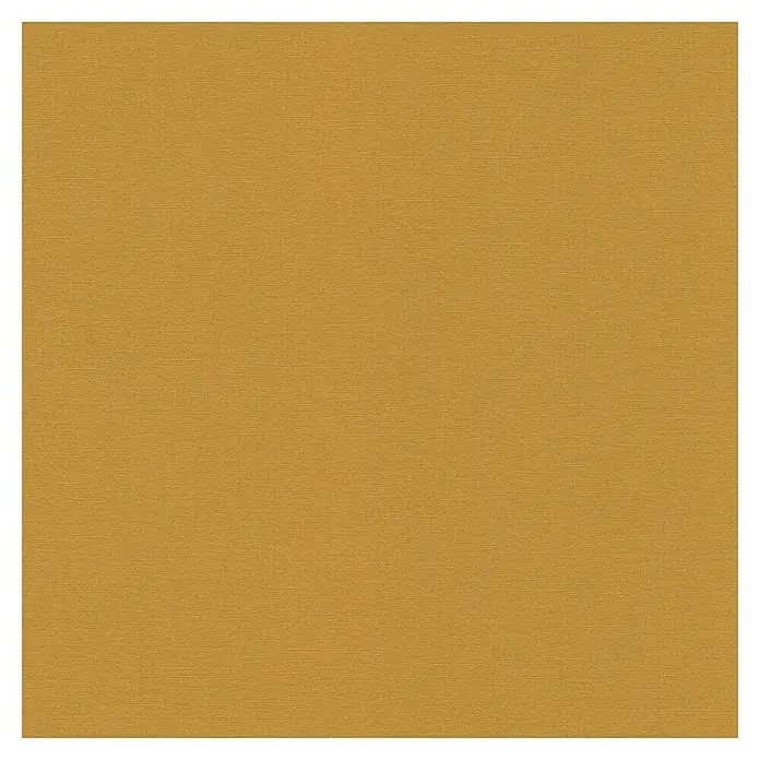 Rasch Salsa Vliestapete - Ocker, Uni, 10,05 x 0,53 m - Eine Nahaufnahme eines ockerfarbenen Stoffes mit subtiler Textur, ideal für Hintergründe oder Designprojekte.