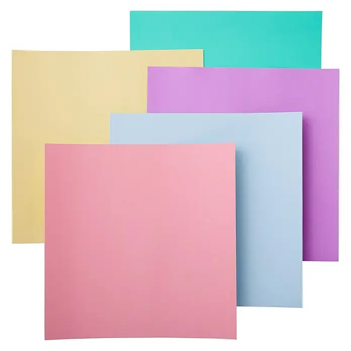 Cricut Aufkleber Smart Paper Sticker Cardstock - 10 Stk., Pastels, 33 x 33 cm - Stapel farbiger Haftnotizen, ideal für Büroorganisation und Notizen. Die lebendigen Farben erleichtern die Kategorisierung und das Erinnern.