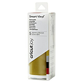 Cricut Joy Vinylfolie Smart Vinyl Ablösbar (5 Stk., Mehrfarbig, 30 x 14 cm, Wieder entfernbar)