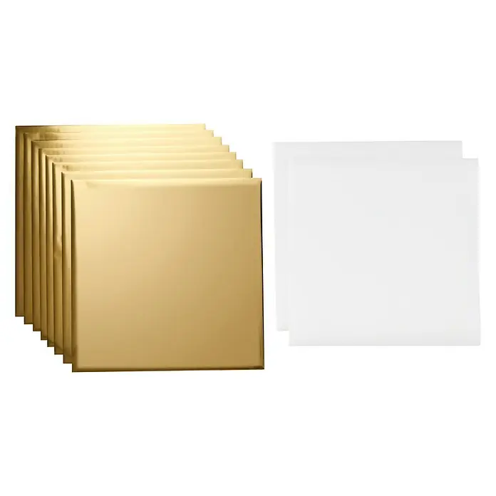 Cricut Transferfolie - 8 Stk., Gold, L x B: 30 x 30 cm - Goldene und weiße quadratische Blattstapel.