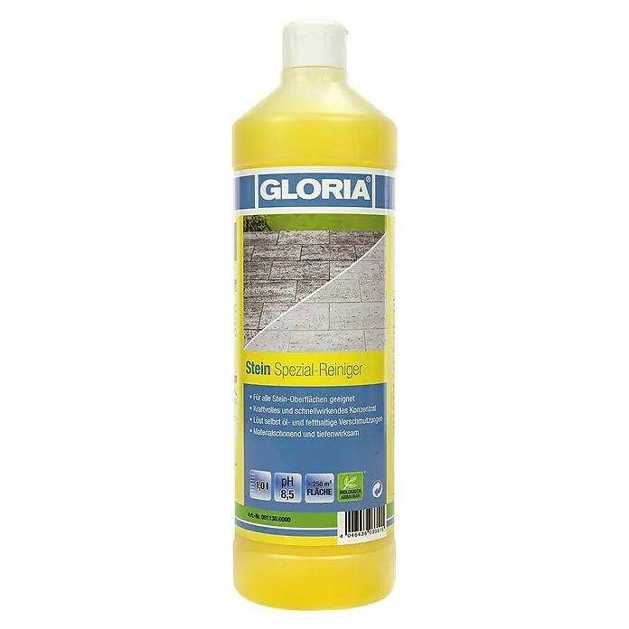 Gloria Steinreiniger - 1.000 ml - Flasche Gloria Stein Spezial-Reiniger, ideal für Steinböden. Hochwirksames Konzentrat zur effektiven Reinigung und Pflege.