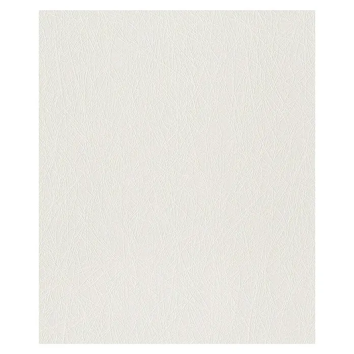 Rasch Wallton Vliestapete Premium Struktur II - Weiß, Uni, 10,05 x 0,53 m - Makellose, weiße Kunstledertextur mit feinen, linearen Mustern, ideal für hochwertige Möbel- und Bekleidungsdesigns.