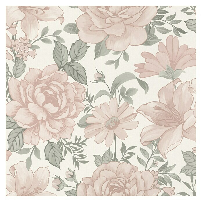 Rasch Bambino XIX Vliestapete Blumen (Rosa, Floral, 10,05 x 0,53 m) | BAUHAUS