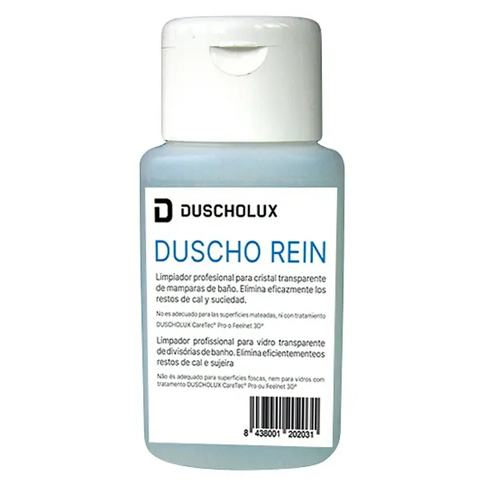 Duscholux Limpiamamparas Duscho Rein - 100 ml, Apto para: Mamparas de ducha - Duscholux Duscho Rein: Limpiador profesional para mamparas de ducha, elimina eficazmente la cal y la suciedad. Ideal para superficies de vidrio.