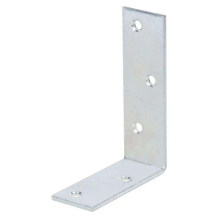 Stabilit Balkenwinkel100 x 75 x 30 mm, Stahl, Silber - Winkelverbinder aus Metall mit drei Löchern an einer Seite und zwei Löchern an der anderen Seite.