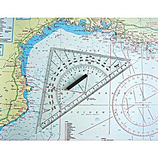 Regla náutica triangular (L x An: 25 x 25 cm, Plástico)