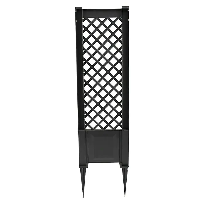 KHW Rankgitter - L x H: 43 x 137 cm, Anthrazit - Elegantes, schlankes, schwarzes Weinregal mit dekorativem Gitterdesign, perfekt für die stilvolle Aufbewahrung Ihrer Weinsammlung.