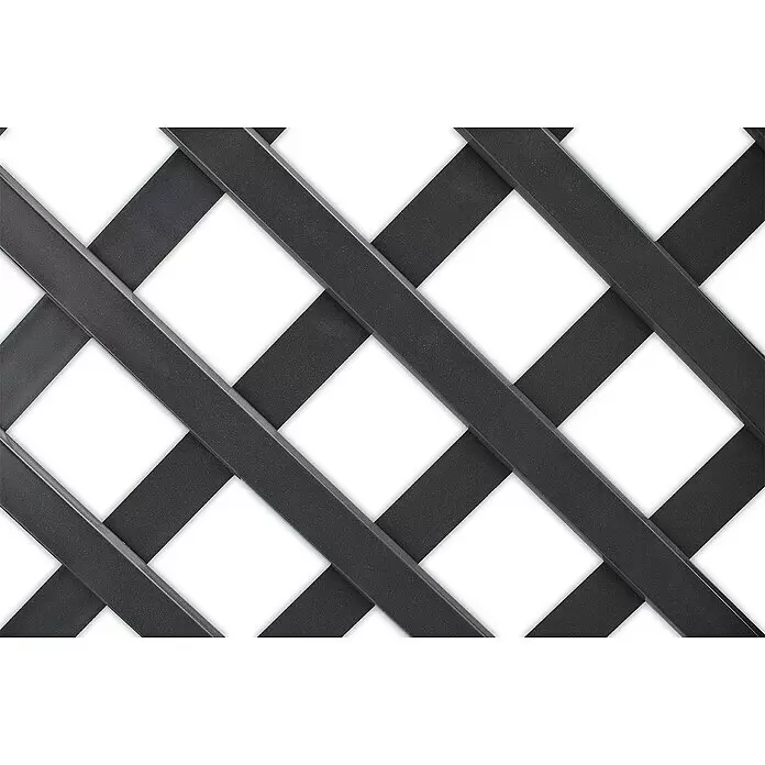 KHW Rankgitter 2er-Set - L x H: 43 x 137 cm, Anthrazit - Schwarzes Metallspalier mit Rautenmuster.