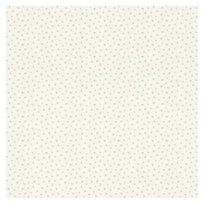 Rasch Bambino XIX Vliestapete Pünktchen (Weiß-Grau, Grafisch, 10,05 x 0,53 m)