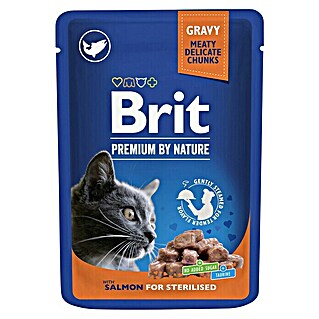 Brit Premium Comida húmeda para gatos Esterilizados (85 g, Salmón)