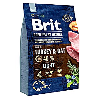 Brit Premium Pienso seco para perros Nature Light (3 kg, Pavo y avena)