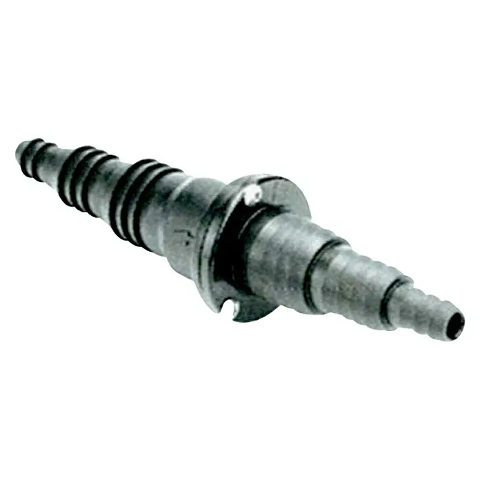 Válvula anti-retorno - Largo: 170 mm, Específico para: Mangueras de 12, 19 y 25 mm - Una vista detallada de un robusto conector de manguera, ideal para conexiones seguras.