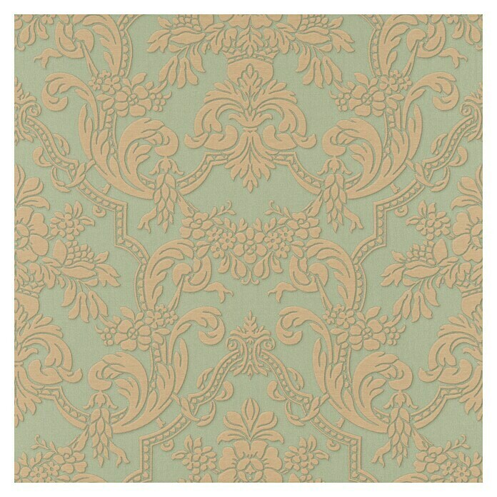 Rasch Trianon XIII Vliestapete (Grüngold, Ornament, 10,05 x 0,53 m)