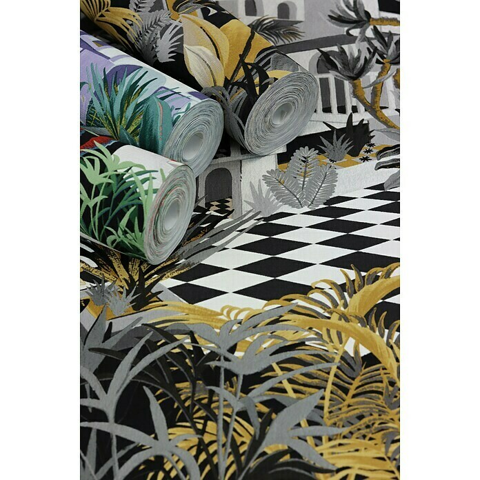 Rasch Tropical House Vliestapete Landschaft (Mattschwarz, Floral, 10,05 x 0,53 m) | BAUHAUS