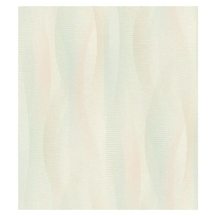 Rasch Tapetenwechsel 2 Vliestapete - Creme, Wellen, 10,05 x 0,53 m - Nahaufnahme von Tapete mit sanften Wellenmustern und einer subtilen Textur, die ein elegantes und beruhigendes Ambiente schafft.