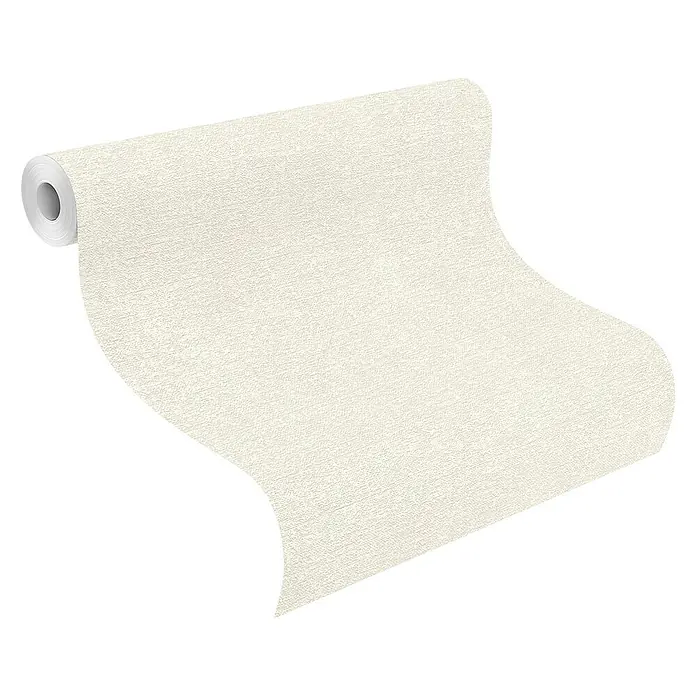 Rasch Tapetenwechsel 2 Vliestapete Textiloptik - Creme, Uni, 10,05 x 0,53 m - Eine Rolle elegante, cremefarbene Tapete mit subtiler Textur. Ideal, um jedem Raum eine raffinierte Note zu verleihen und ein gemütliches Ambiente zu schaffen.