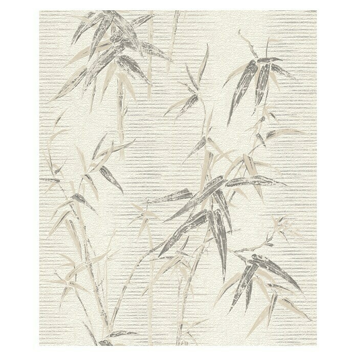 Rasch Tapetenwechsel 2 Vliestapete Bambus (Cremegrau, Floral, 10,05 x 0,53 m)