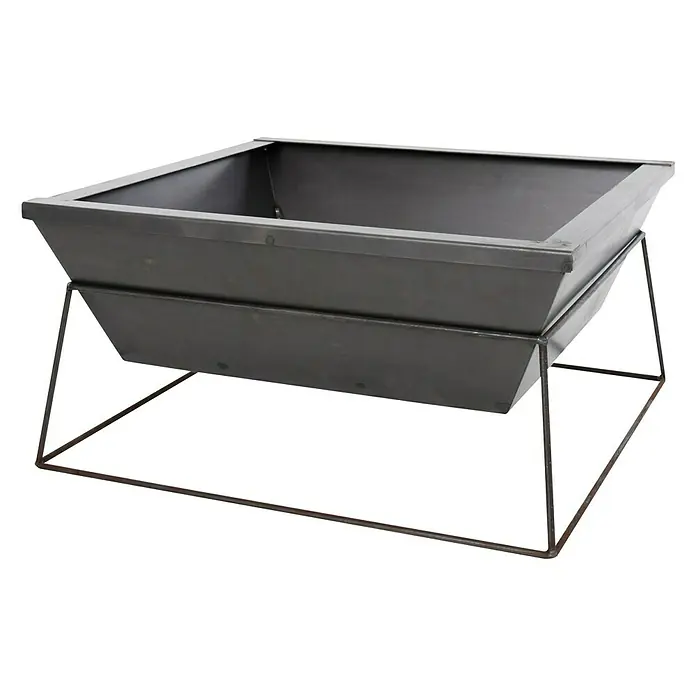 RedFire Feuerschale Reso - L x B x H: 60 x 60 x 35 cm, Stahl - Metall-Pflanzgefäß: Quadratische, moderne Pflanzschale auf einem Metallgestell. Ideal für Garten, Terrasse oder Balkon.