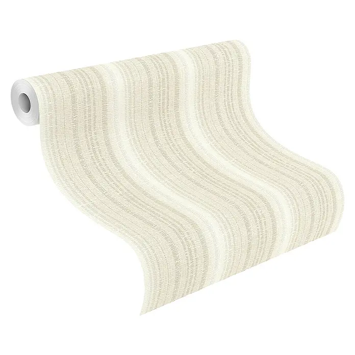 Rasch Tapetenwechsel 2 Vliestapete - Hellbeige, Streifen, 10,05 x 0,53 m - Eine Rolle Tapete mit einem natürlichen, strukturierten Design in neutralen Farbtönen, ideal für ein warmes und einladendes Ambiente.