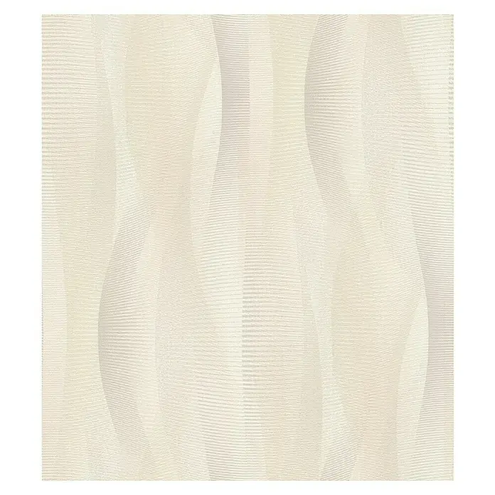 Rasch Tapetenwechsel 2 Vliestapete - Beige, Wellen, 10,05 x 0,53 m - Ein cremefarbener Hintergrund mit einem subtilen Wellenmuster, das eine moderne und elegante Ästhetik vermittelt.
