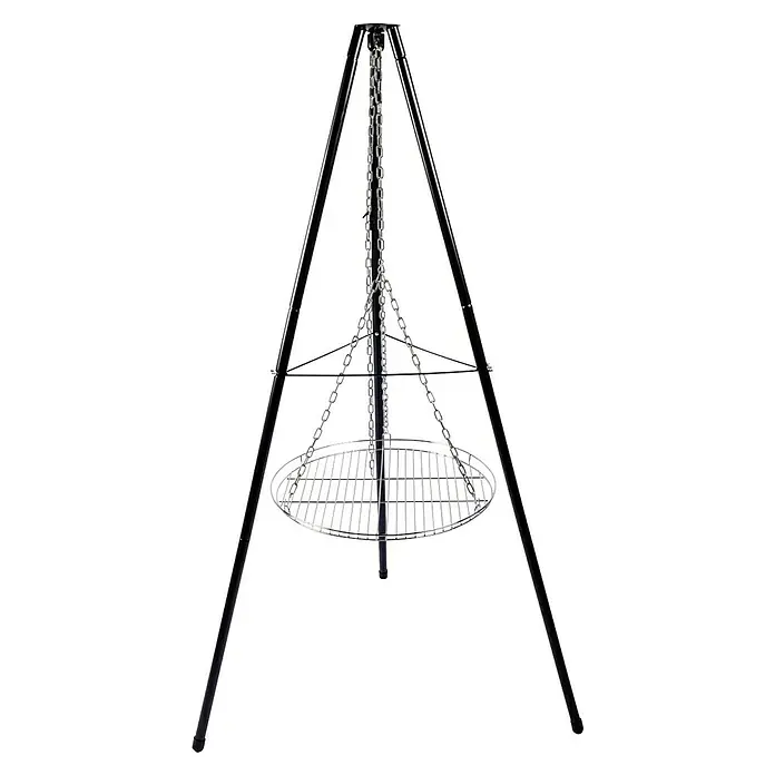 RedFire Schwenkgrill El Paso - Schwarz, Durchmesser: 108 cm - Schwarzer Grillständer mit Kettenaufhängung und runder Grillfläche, ideal für Outdoor-Kochabenteuer.