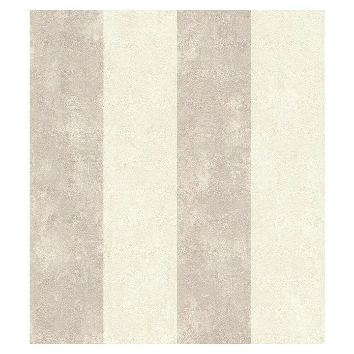 Rasch Tapetenwechsel 2 Vliestapete - Creme-Grau, Streifen, 10,05 x 0,53 m - Dekorative Tapete mit breiten Streifen in Beige- und Cremetönen, die eine elegante und zeitlose Wandgestaltung ermöglicht.