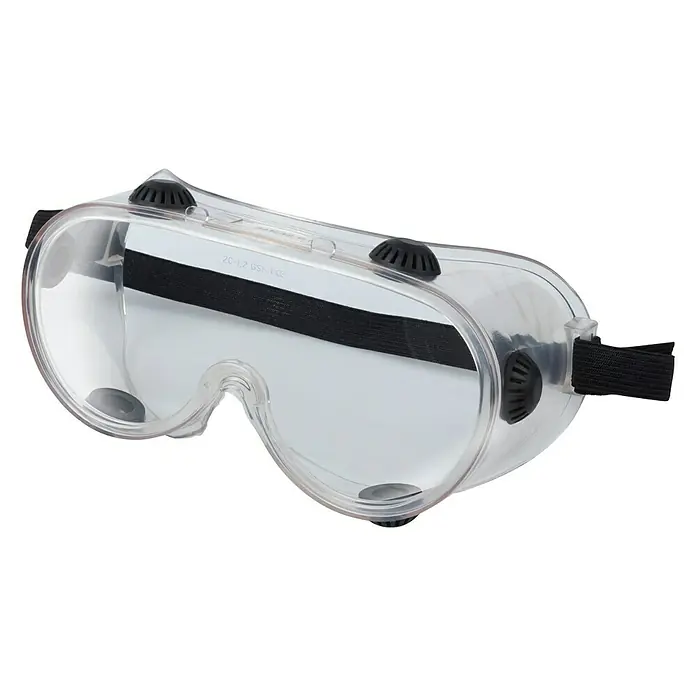 Wisent Gafas de seguridad - Transparente, Con válvula - Gafas de seguridad con lentes claras y banda ajustable, ideal para taller y laboratorio para la protección ocular.