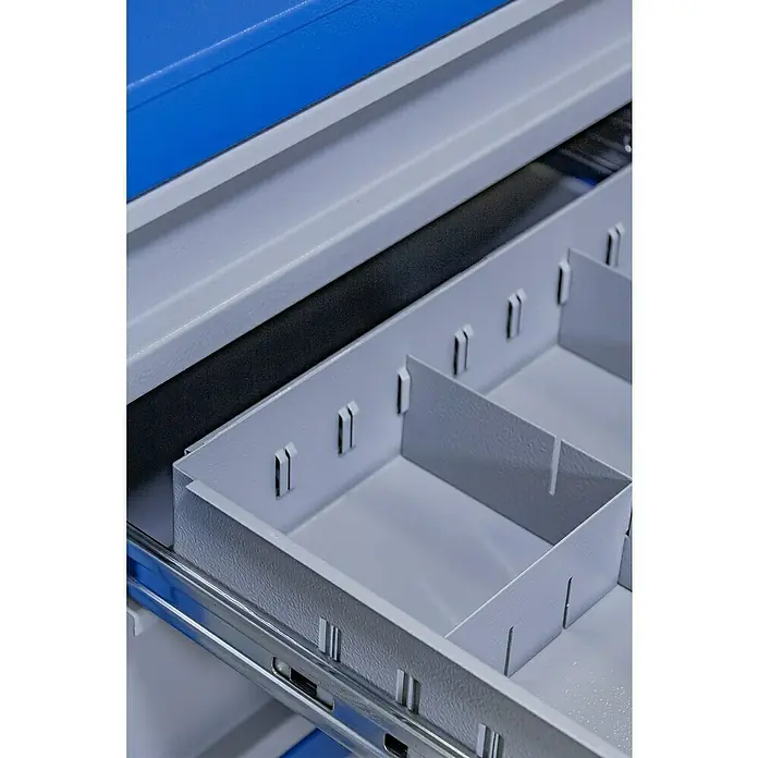 Güde Werkbank P 1200 SS - L x B x H: 60 x 119 x 85 cm, Anzahl Schubladen: 6 Stk. - Schublade mit Fächern für eine organisierte Aufbewahrung. Ideal für Büro oder Werkstatt, bietet sie flexible Anpassungsmöglichkeiten.