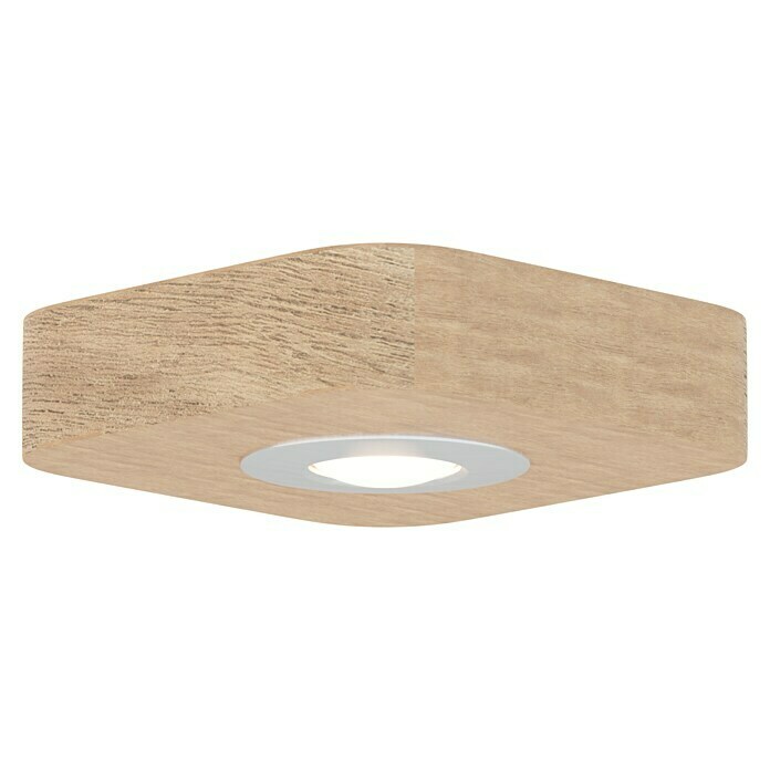 Spotlight LED-Deckenleuchte Sunniva (5 W, L x B x H: 14 x 14 x 3,5 cm, Eiche,  Warmweiß) | BAUHAUS