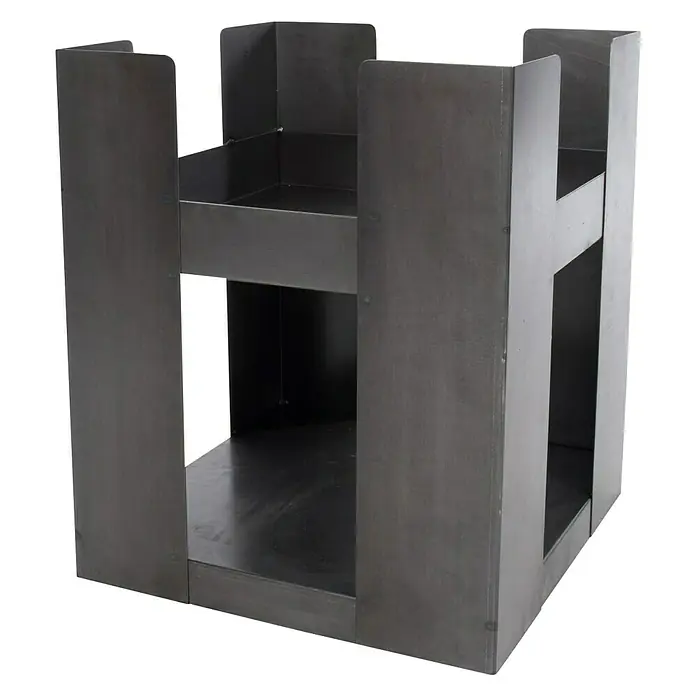 RedFire Feuerkorb Hollola - L x B x H: 50 x 50 x 60 cm, Schwarz - Metallregal mit zwei Ebenen und einem robusten Design. Ideal für Lagerung und Organisation.