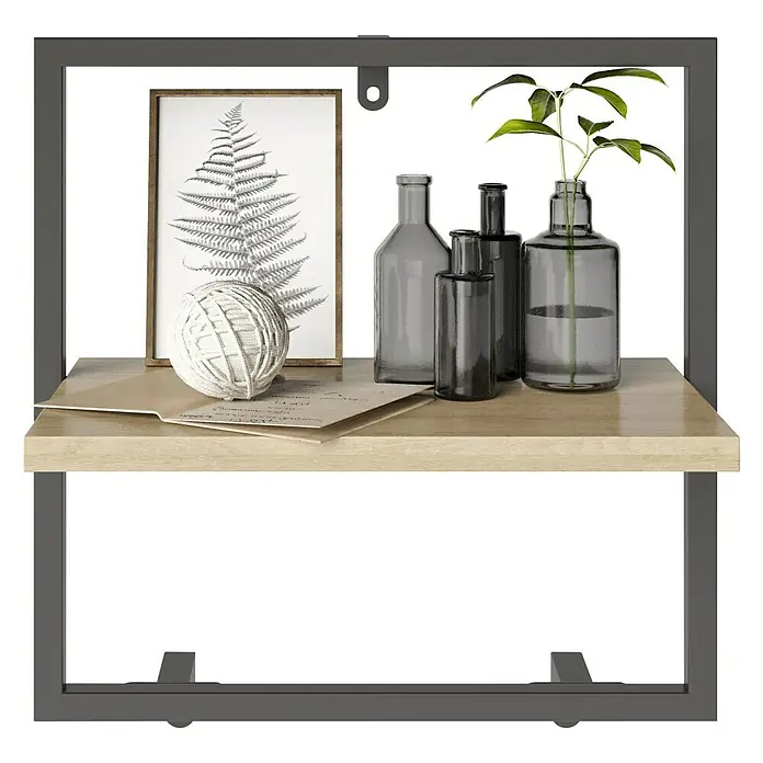 Phönix Wandregal Soho - L x B x H: 20 x 35 x 35 cm, Anzahl Böden: 1 Stk. - Wandregal mit Deko-Elementen wie Vasen, Pflanze, Bild und Kugel, die eine stilvolle und moderne Atmosphäre schaffen.