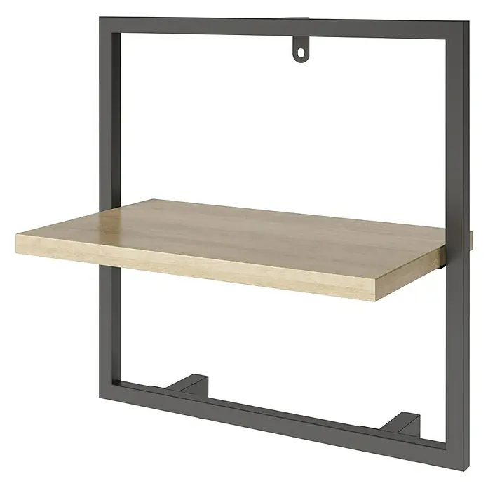 Phönix Wandregal Soho - L x B x H: 20 x 35 x 35 cm, Anzahl Böden: 1 Stk. - Wandregal mit Metallrahmen und heller Holzplatte, modernes Design für stilvolle Wanddekoration und praktische Ablagefläche.