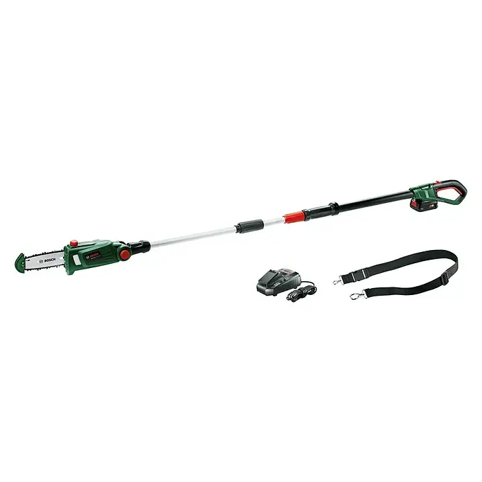 Bosch Power for All 18V Akku-Hochentaster UniversalChainPole 18 - 18 V, Li-Ionen, 1 Akku - Akku-Hochentaster von Bosch mit Akku und Schultergurt für komfortables Arbeiten in großen Höhen. Ideal zum Baumschnitt.