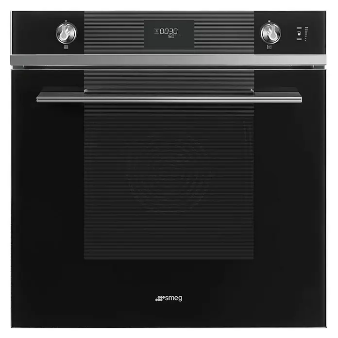 Smeg Horno empotrado SO6101S2N - Número de tipos de calentamiento: 11 ud., Volumen horno: 68 l, Negro - Horno empotrable Smeg negro con controles, pantalla y asa para cocinas modernas.