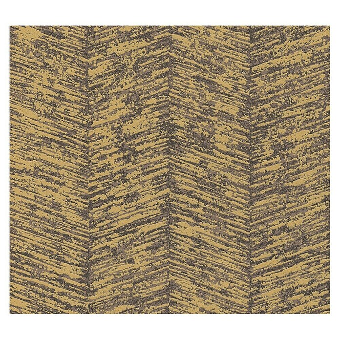 A.S. Création My Home My Spa Vliestapete Geometrie (Braun-Gold, Streifen, 10,05 x 0,53 m)