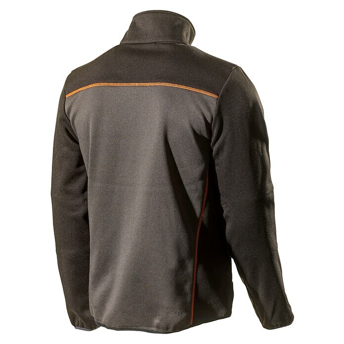 L.Brador Fleecejacke 6195PL, Schwarz/Grau Back View