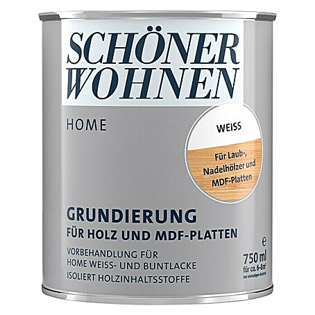 SCHÖNER WOHNEN-Farbe Home Grundierung für Holz und MDF-Platten (Weiß, 750 ml)