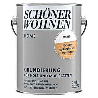 SCHÖNER WOHNEN-Farbe Home Grundierung für Holz und MDF-Platten (Weiß, 2,5 l)
